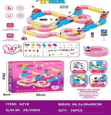 Pink Magnetic Building Track Car